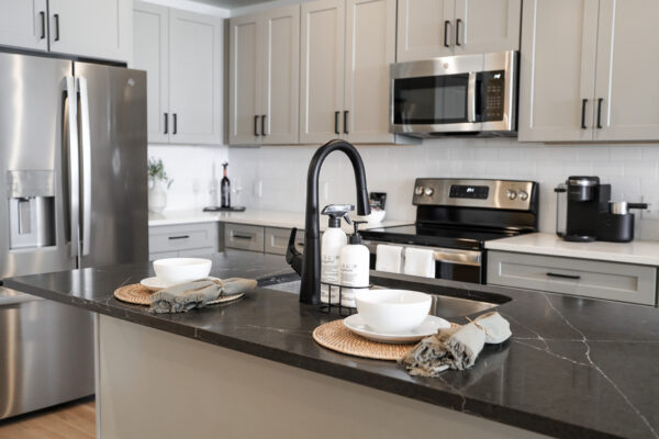 furnished townhome sink area