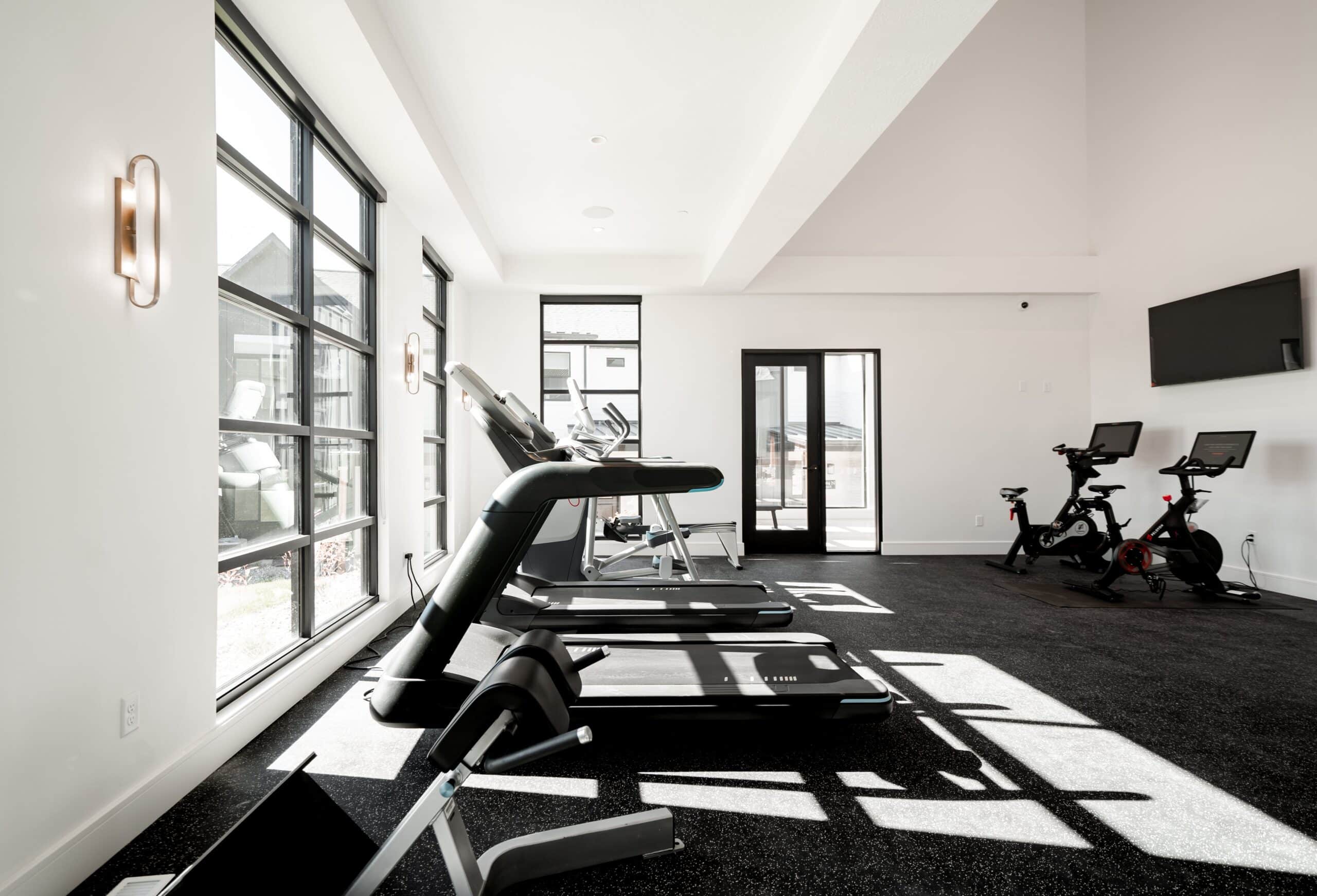 Weight stations and functional training gear in The Springs fitness center
