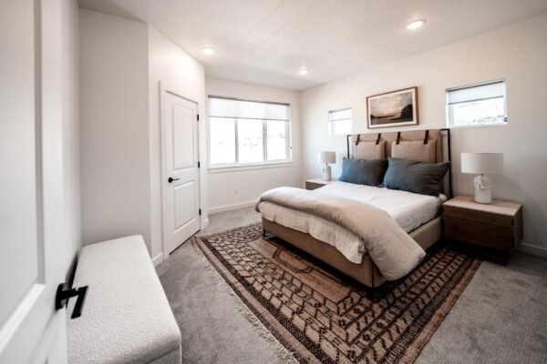 Modernly Designed Townhouse Master Bedroom